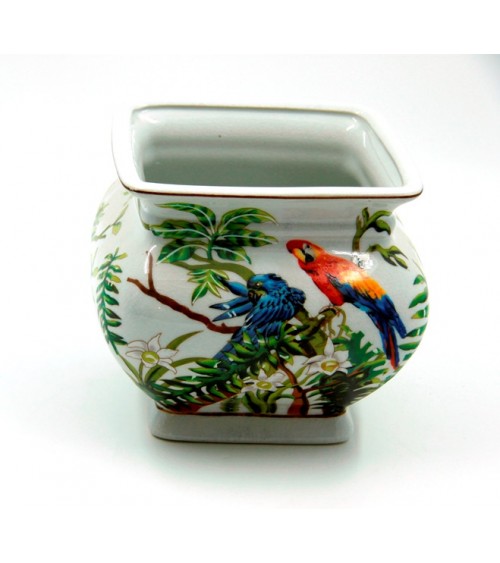 Royal Family - Square Cachepot with Parrots -  - 