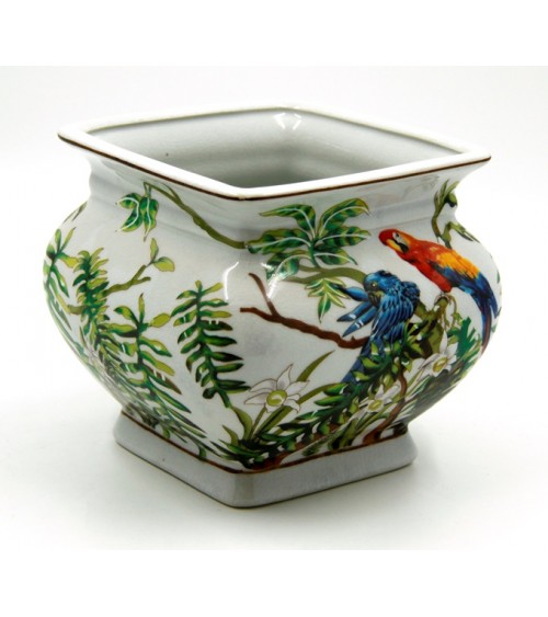 Royal Family - Cache Pot Carré aux Perroquets - 