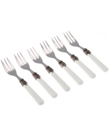 Classic Set 6pz Forchettine da Dolce - Rivadossi Sandro - posate colore bianco cotone