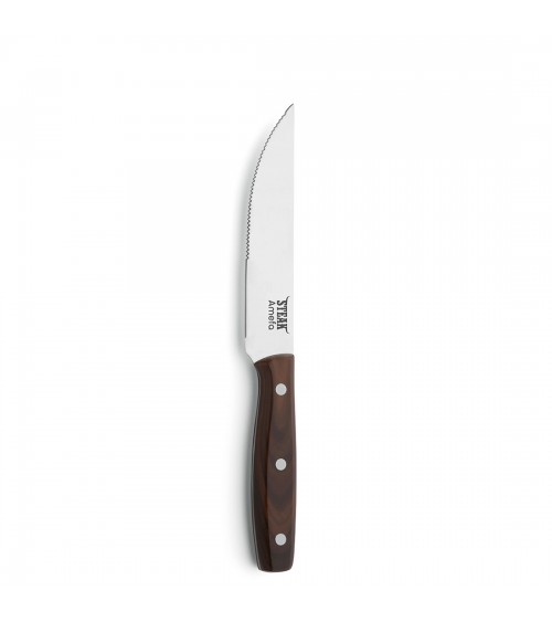Coltello da Bistecca in Acciaio e Manico in Legno Porterhouse  - Amefa - 