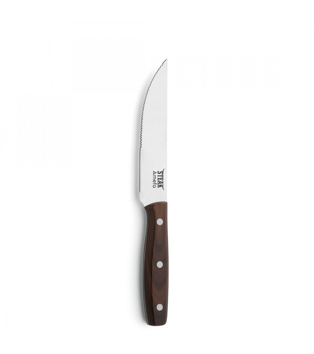 Porterhouse Steakmesser aus Stahl und Holzgriff - Amefa -