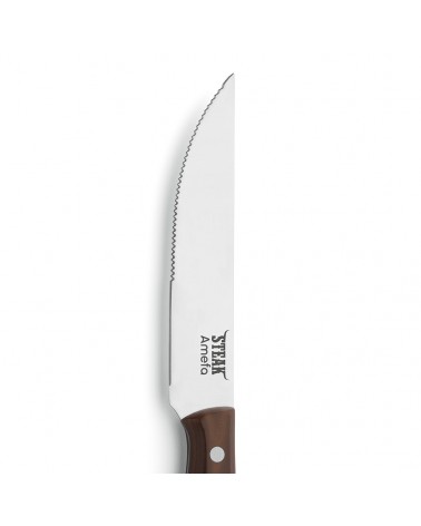 Porterhouse Steakmesser aus Stahl und Holzgriff - Amefa -