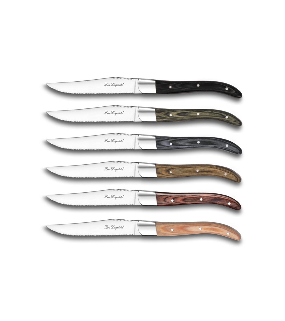 Set 6 Coltelli Laguiole - Acciaio Inox e Manico in Legno Bachelizzato - Royal Louis - 