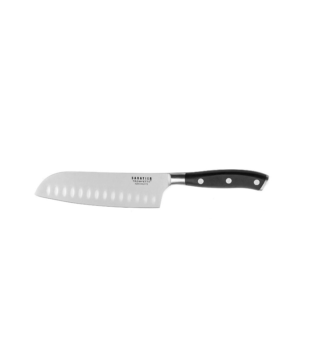 Santoku Knife in Steel and Black Handle - Richardson Sheffield Vulcano -  - 