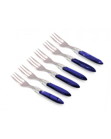 Rivadossi Sandro: Set 6Pz Forchette da Dolce - Laura Color Argento - 