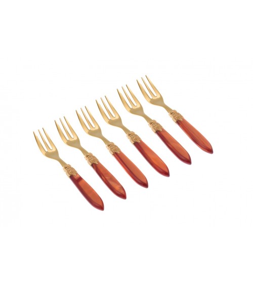 Forchettina Dolce Laura Oro Set 6pz - Posate Rivadossi -