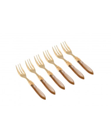 Ensemble de fourchettes dorées Dolce Laura 6pcs - Couverts Rivadossi - 