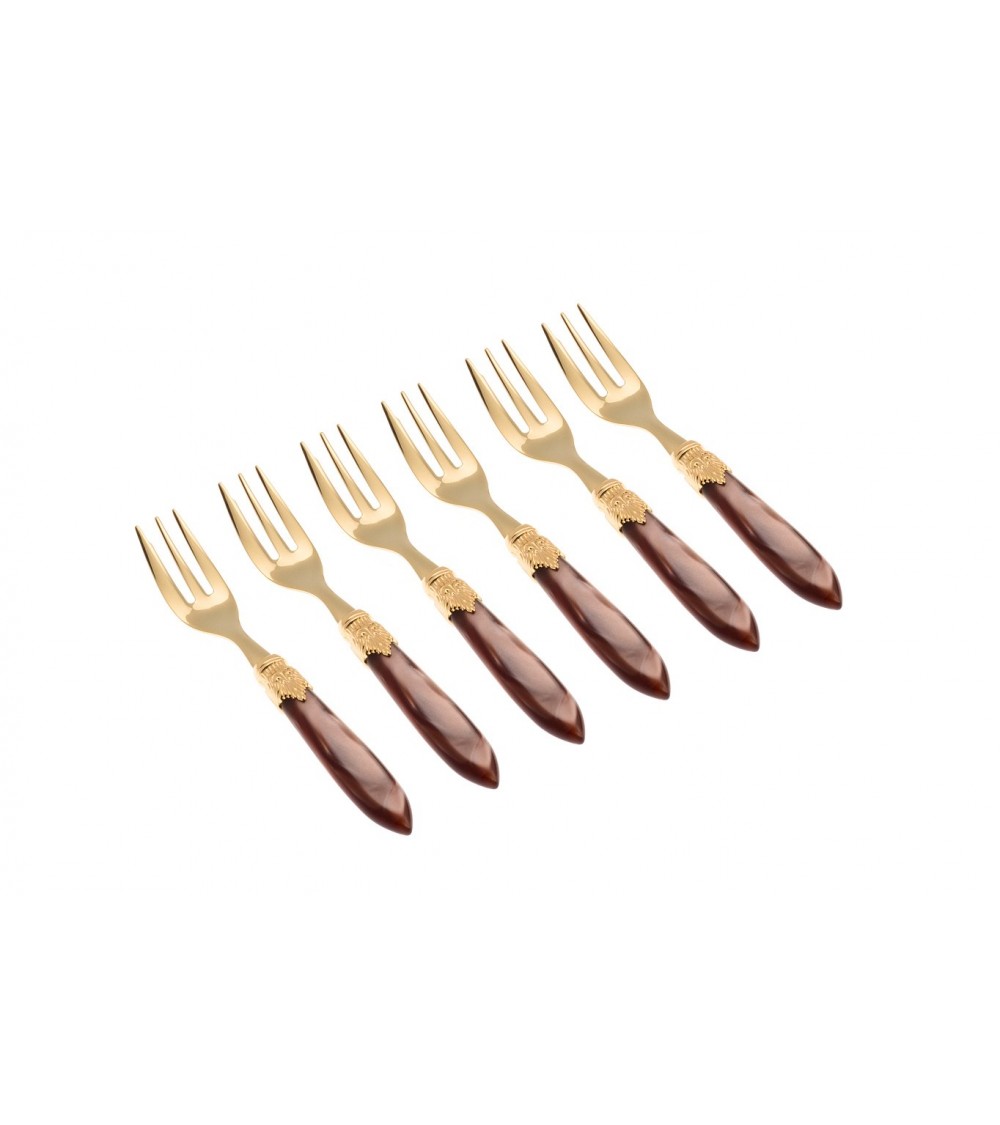 Ensemble de fourchettes dorées Dolce Laura 6pcs - Couverts Rivadossi - 