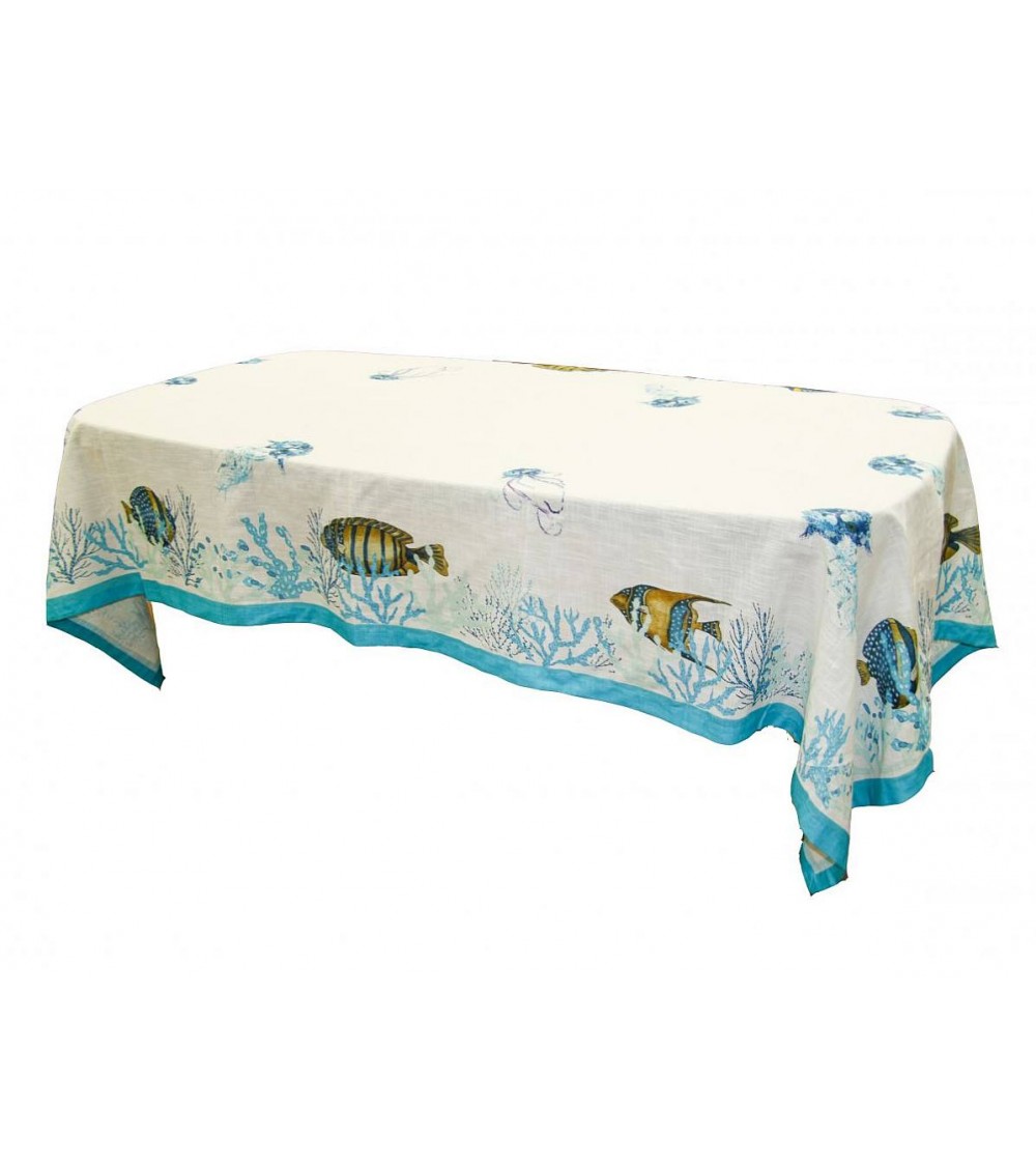 Nappe "Mer" Mélange de Coton et Lin Fabriquée en Italie - Famille Royale Sheffield - 