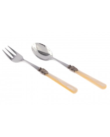 Elena - Set mit 2 Servierbesteckteilen - Farbiges Besteck Rivadossi Sandro - Grifffarbe Elfenbein