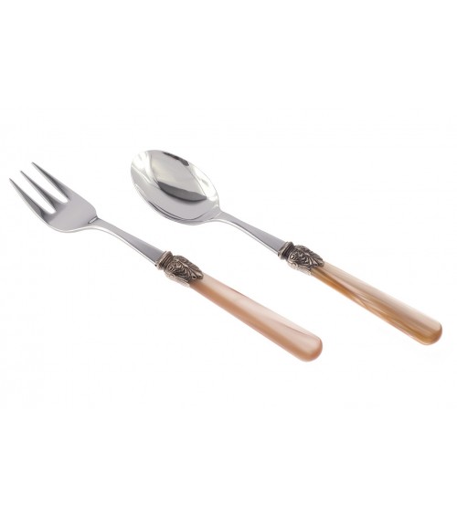 Elena - Coffret de 2 Couverts de Service - Couverts Colorés Rivadossi Sandro - couleur manche champagne