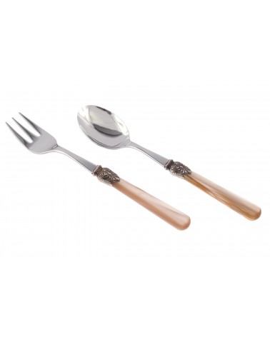 Elena - Set mit 2 Servierbesteckteilen - Farbiges Besteck Rivadossi Sandro - Grifffarbe Champagner