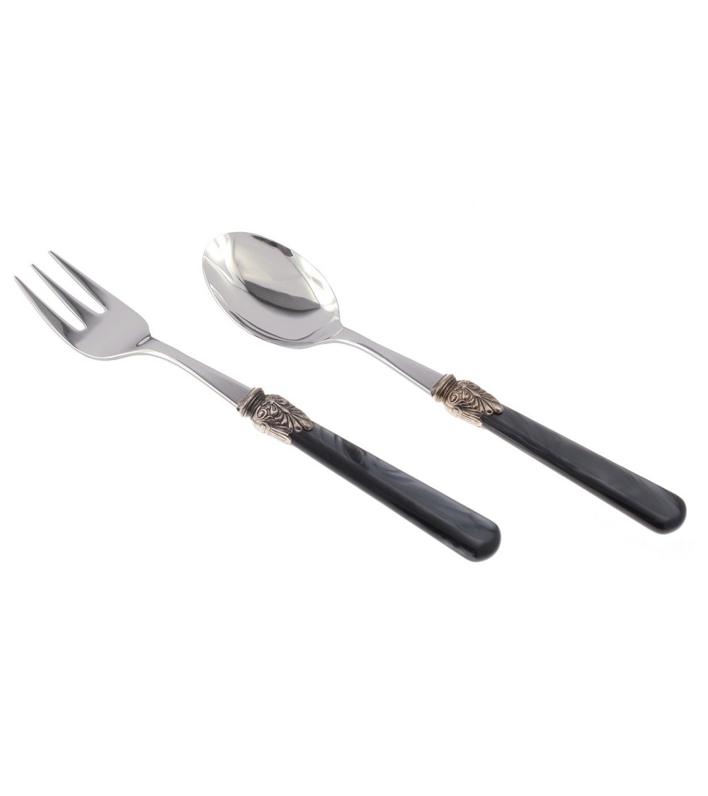 Elena - Set mit 2 Servierbesteckteilen - Farbiges Besteck Rivadossi Sandro - schwarze Grifffarbe