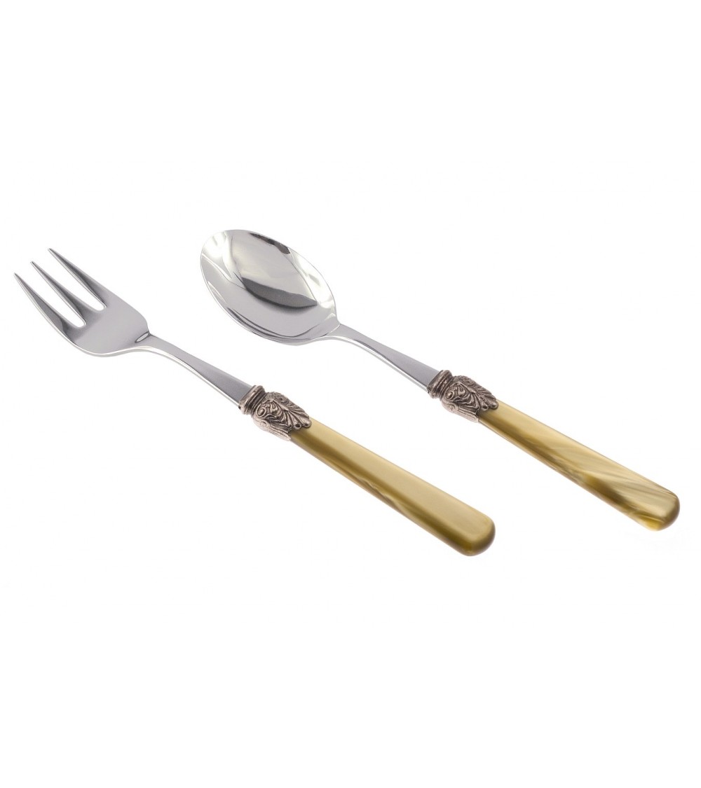 Elena - Set mit 2 Servierbesteckteilen - Farbiges Besteck Rivadossi Sandro - olivgrüne Grifffarbe
