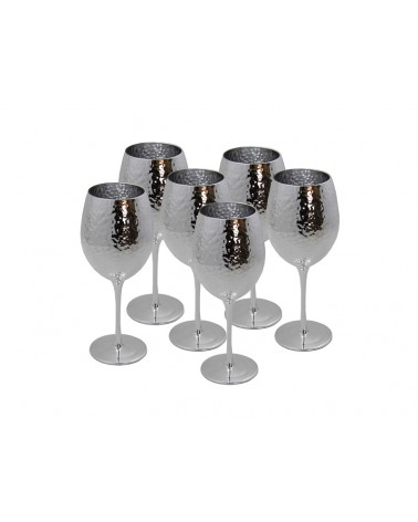Royal Family- Set 6 Calici Vino in Vetro Argento - 