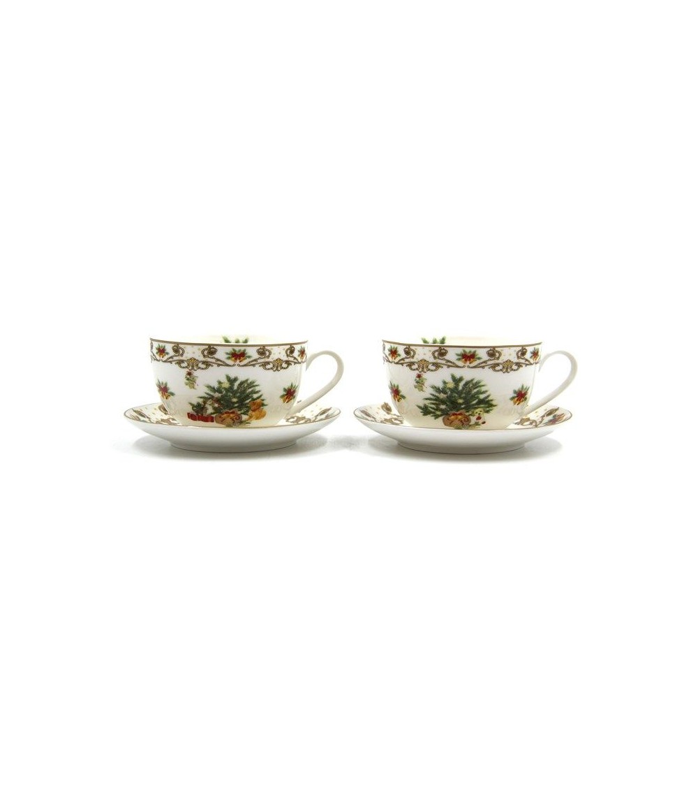 Royal Family - Pair of Breakfast Cups "Christmas Dinner Night" -