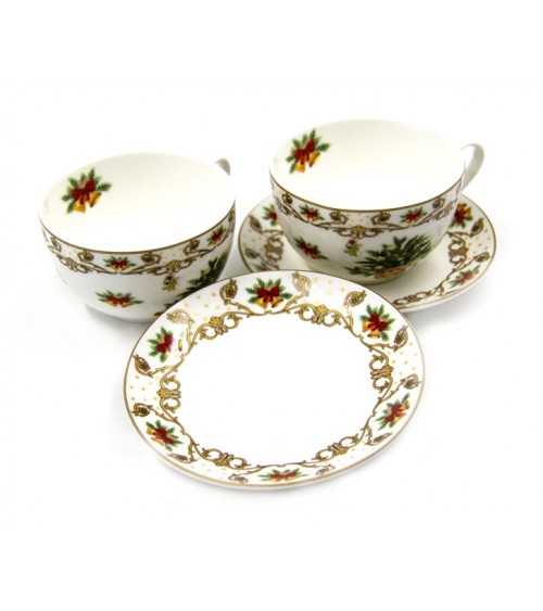 Royal Family - Pair of Breakfast Cups "Christmas Dinner Night" -