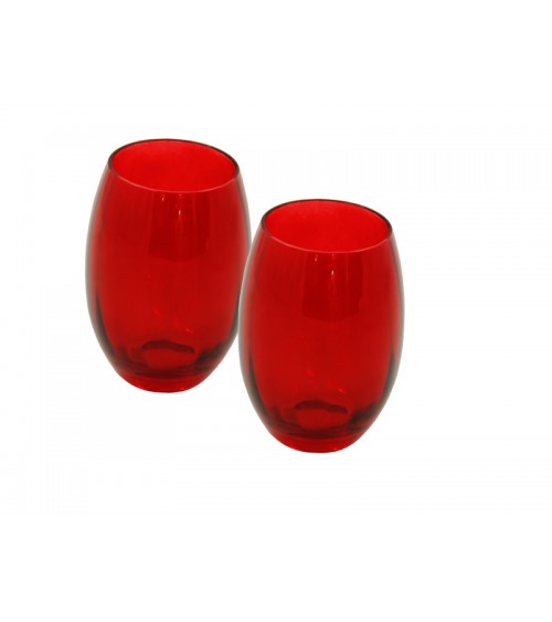 Famille Royale - Lot de 2 Verres à Eau Rouge "Rainbow" - 