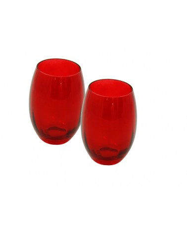 Royal Family - Set of 2 Red "Rainbow" Water Glasses -  - 