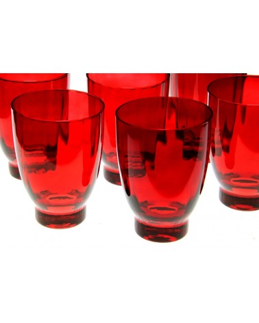 Royal Family - Set of 6 Red Water Glasses "Capri" -  - 