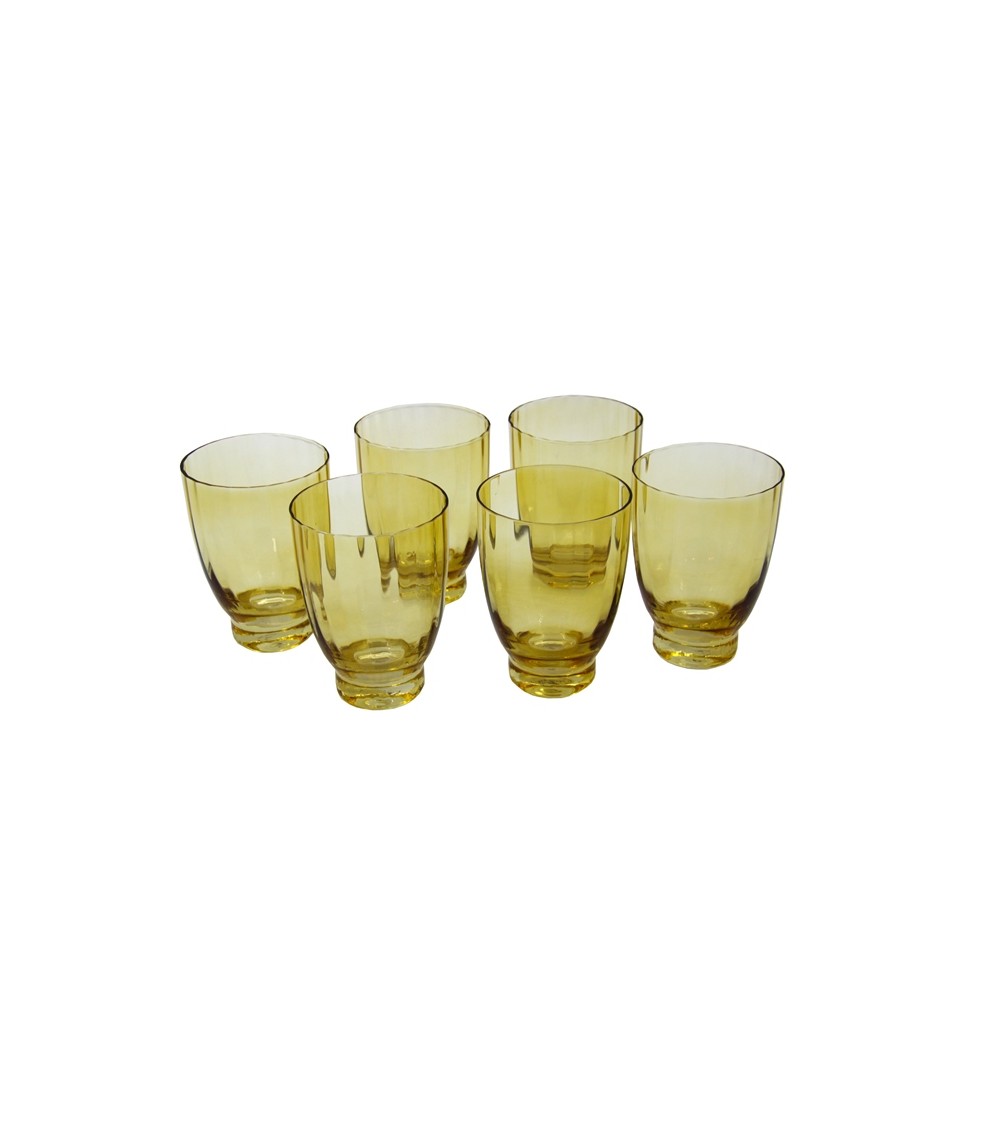 Royal Family - Set 6 Bicchieri Acqua in Vetro Ambra  "Capri" - 