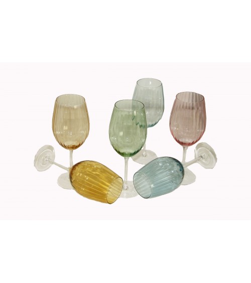 Royal Family – Set mit 6 hohen Weingläsern in 6 Farben - 