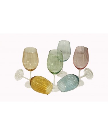 Royal Family – Set mit 6 hohen Weingläsern in 6 Farben - 