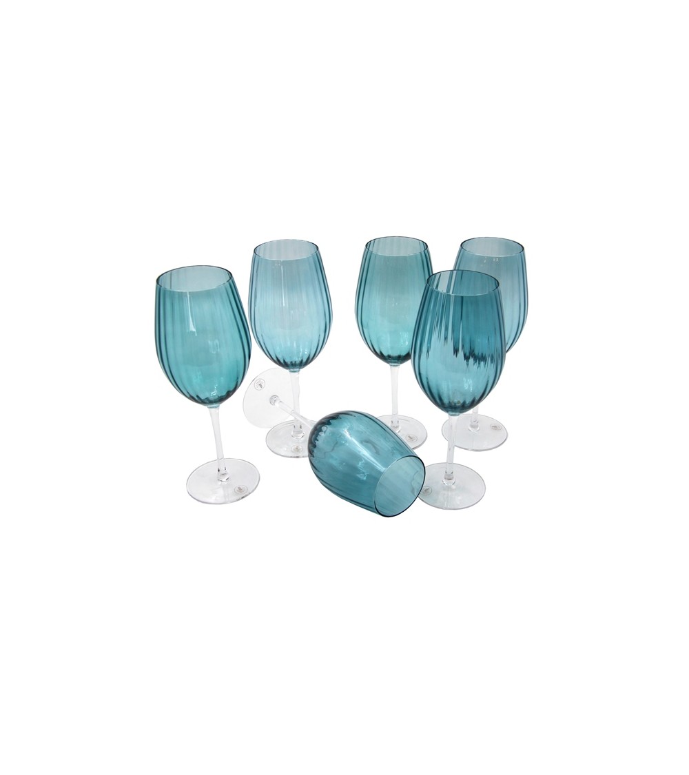 Royal Family - Set 6 Calici Vino Alti in Vetro Ambra  "Capri" -  - 