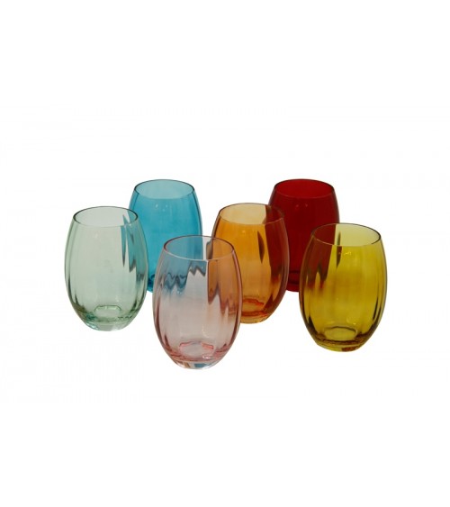 Royal Family – Set mit 6 Wassergläsern „Rainbow“ in 6 Farben - 