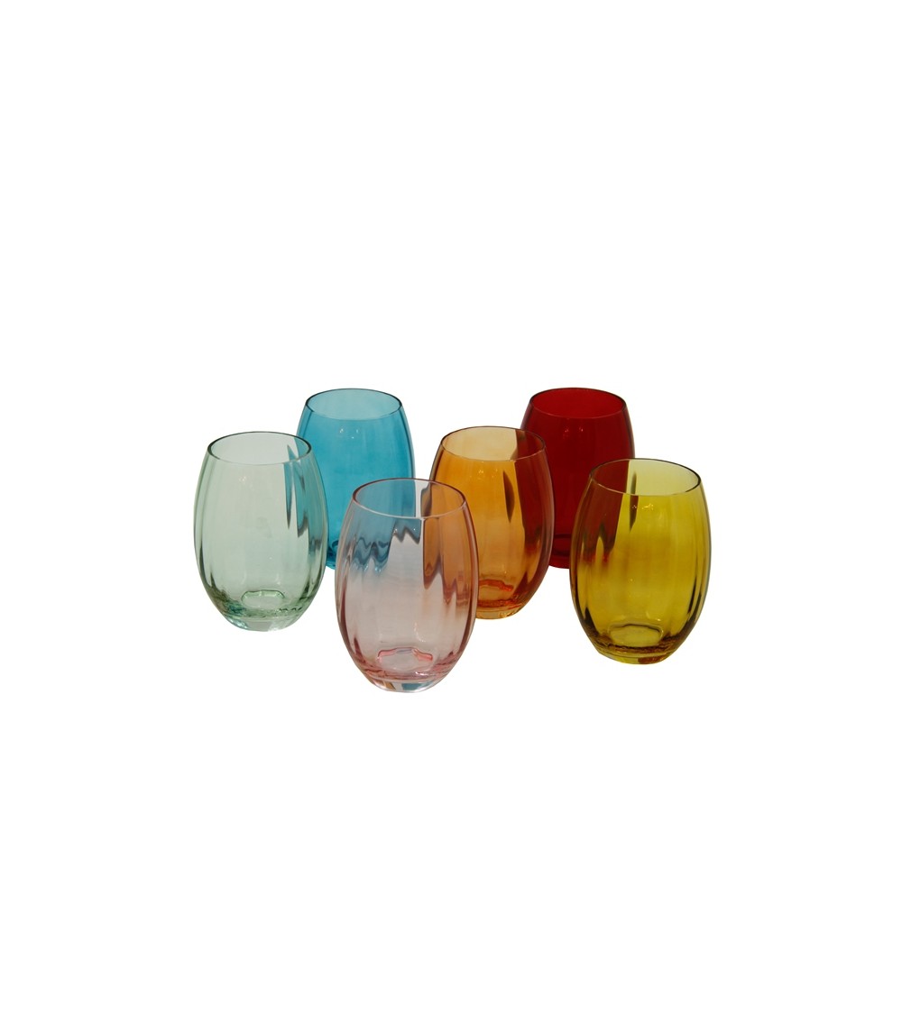 Famille Royale - Lot de 6 verres à eau « Rainbow » en 6 couleurs - 