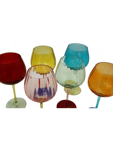 Famille Royale - Set de 6 Grands Verres à Vin "Rainbow" en 6 Couleurs - 