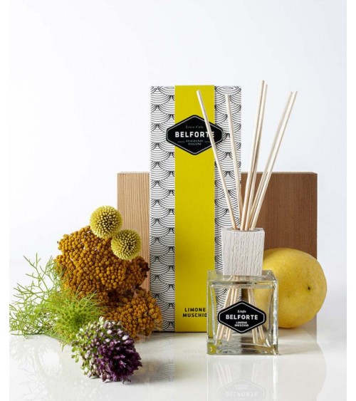 Belforte - Profumatore per la Casa con Bastoncini White Cube Limone Muschio - 