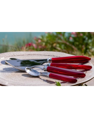 Couverts Rivadossi Sandro : Service Agata 24 pièces manche en nacre de style moderne -
