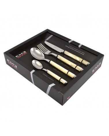 Eme Posaterie – Kelim-Set, 24-teilig, farbiges Besteck in Vitrine - 