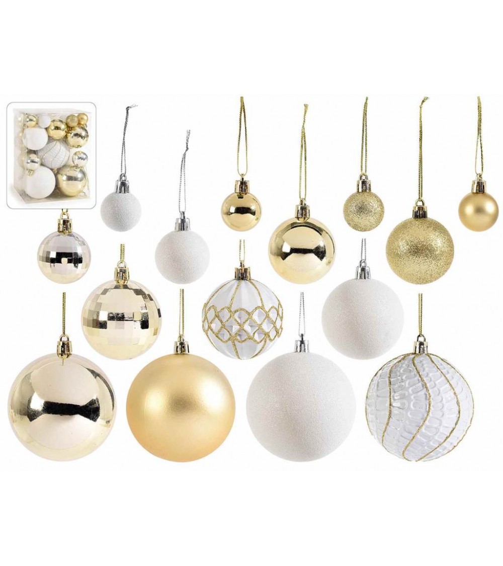 Set of 50 Pcs Plastic Christmas Baubles - Gold Decoration -  - 