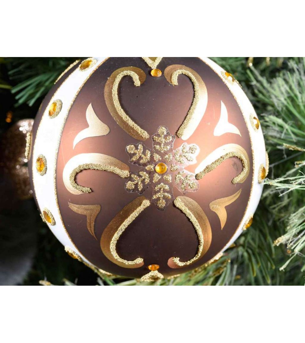 Lot de 12 boules de Noël en verre à décoration baroque - 