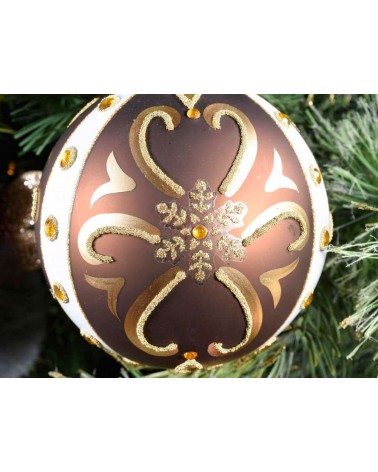 Set 12 Palline di Natale in Vetro con Decoro Barocco - 