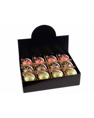 Lot de 12 boules de Noël en verre à décoration baroque - 
