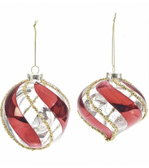 copy of Lot de 12 boules de Noël en verre à décoration baroque - 