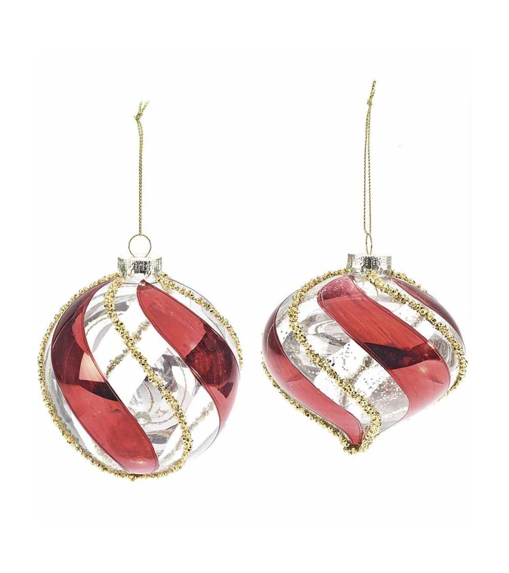 copy of Lot de 12 boules de Noël en verre à décoration baroque - 