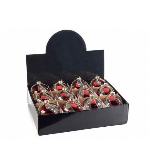 copy of Set mit 12 Glas-Weihnachtskugeln mit barockem Dekor - 