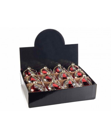 copy of Set of 12 Glass Christmas Baubles with Baroque Decoration -  - 