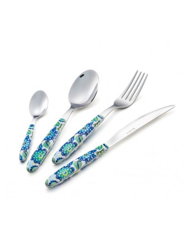 Eme Posaterie - Blend Vero Tropical Set 48 Pezzi Posate Colorate in Confezione Panoramica - 