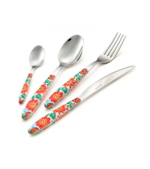 Eme Posaterie - Blend Vero Tropical Set 48 Pezzi Posate Colorate in Confezione Panoramica - 