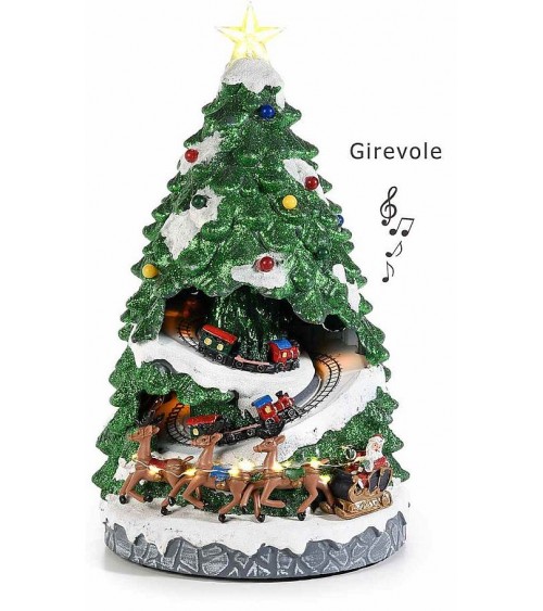 Harz Weihnachtsbaum mit Lichtern, Musik und fahrendem Zug - 