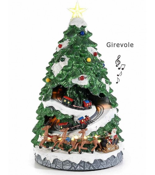 Harz Weihnachtsbaum mit Lichtern, Musik und fahrendem Zug - 