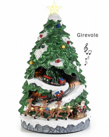 Harz Weihnachtsbaum mit Lichtern, Musik und fahrendem Zug - 