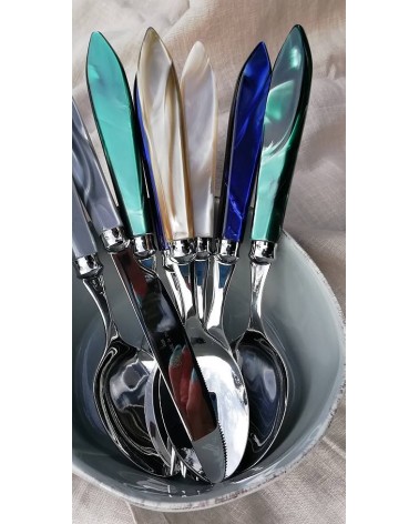 Couverts Rivadossi Sandro : Service Agata 4 pièces en nacre de table de style moderne -