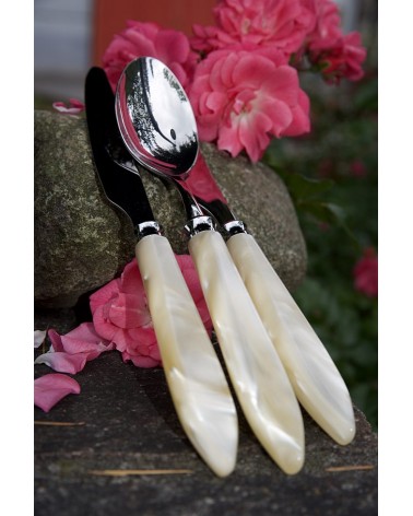 Rivadossi Sandro Besteck: Agata Perlmutt-Griffset 16-teilig für vier Personen - 