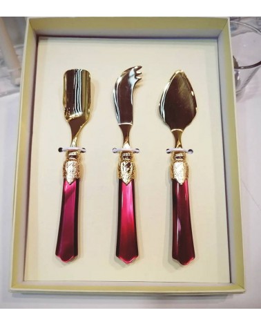 Set of 3 pcs Cheese Cutlery - Vittoria Oro - Rivadossi Sandro -  - 